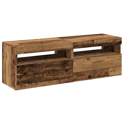 2 Piece TV Cabinet Set with LED Lights Old Wood Engineered Wood