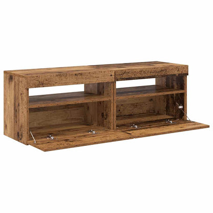 TV Cabinets with LED Lights 2 pcs Old Wood Engineered Wood