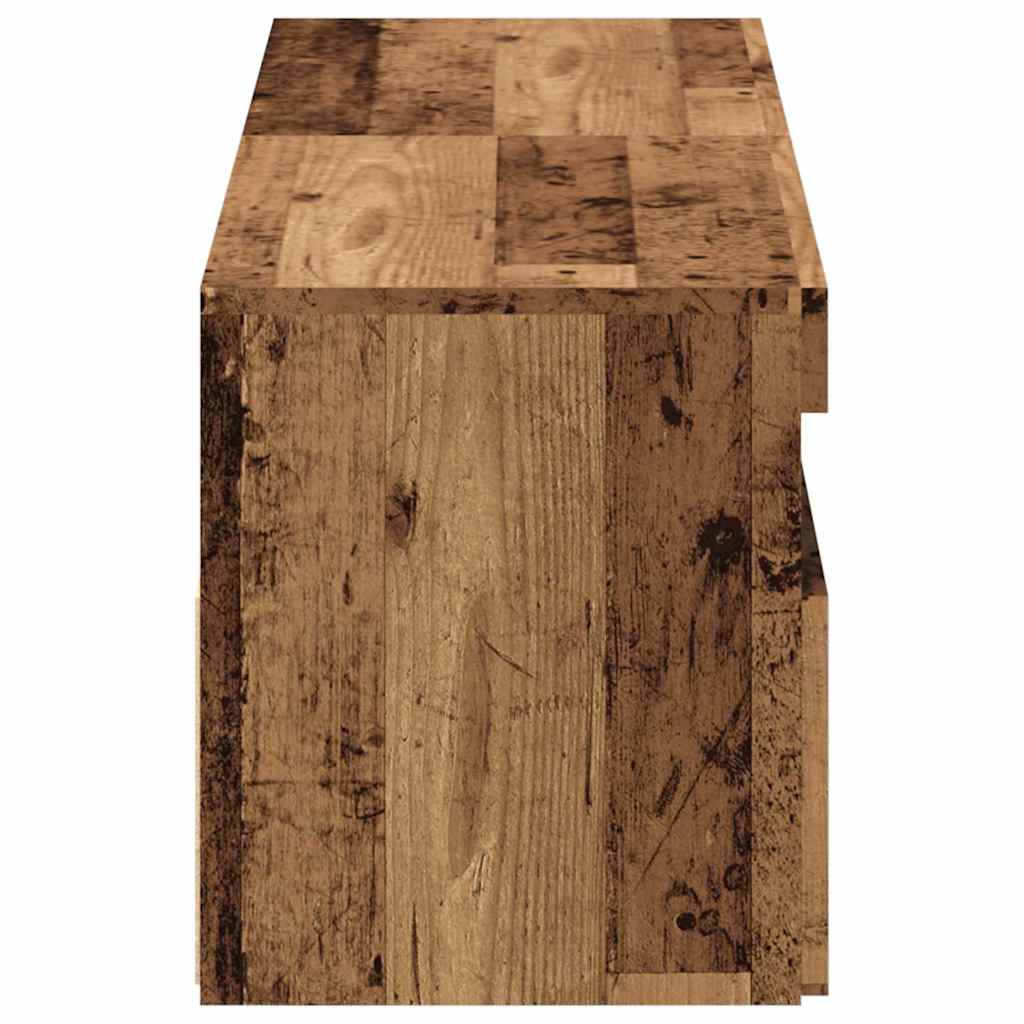 2 Piece TV Cabinet Set with LED Lights Old Wood Engineered Wood