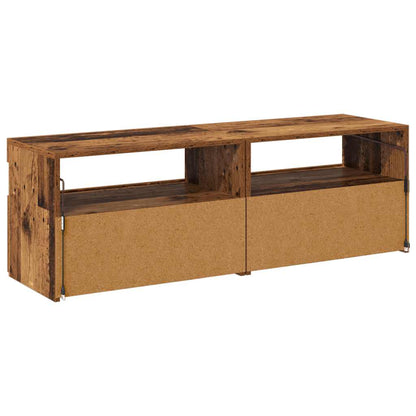 2 Piece TV Cabinet Set with LED Lights Old Wood Engineered Wood
