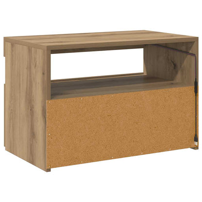 TV Cabinet with LED Lights Artisan Oak 60x35x40 cm Engineered Wood
