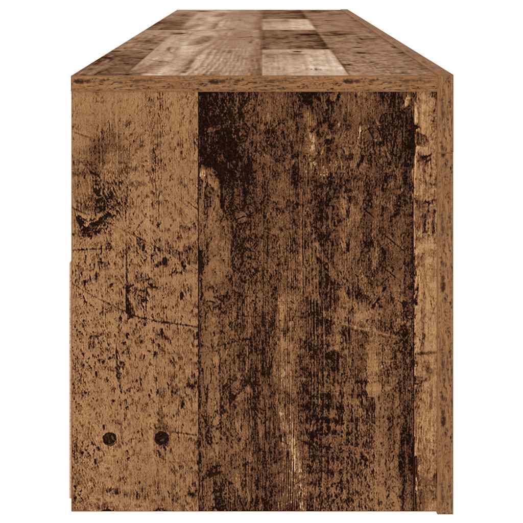TV Cabinet with LED Lights Old Wood 120x35x40 cm Engineered Wood