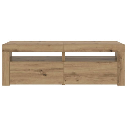 TV Cabinet with LED Lights Artisan Oak 120x35x40 cm Engineered Wood