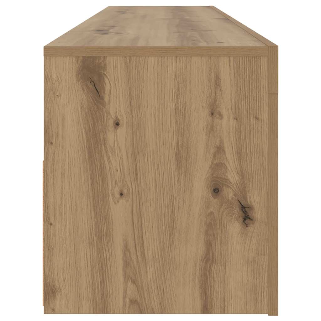TV Cabinet with LED Lights Artisan Oak 120x35x40 cm Engineered Wood