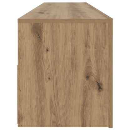 TV Cabinet with LED Lights Artisan Oak 120x35x40 cm Engineered Wood