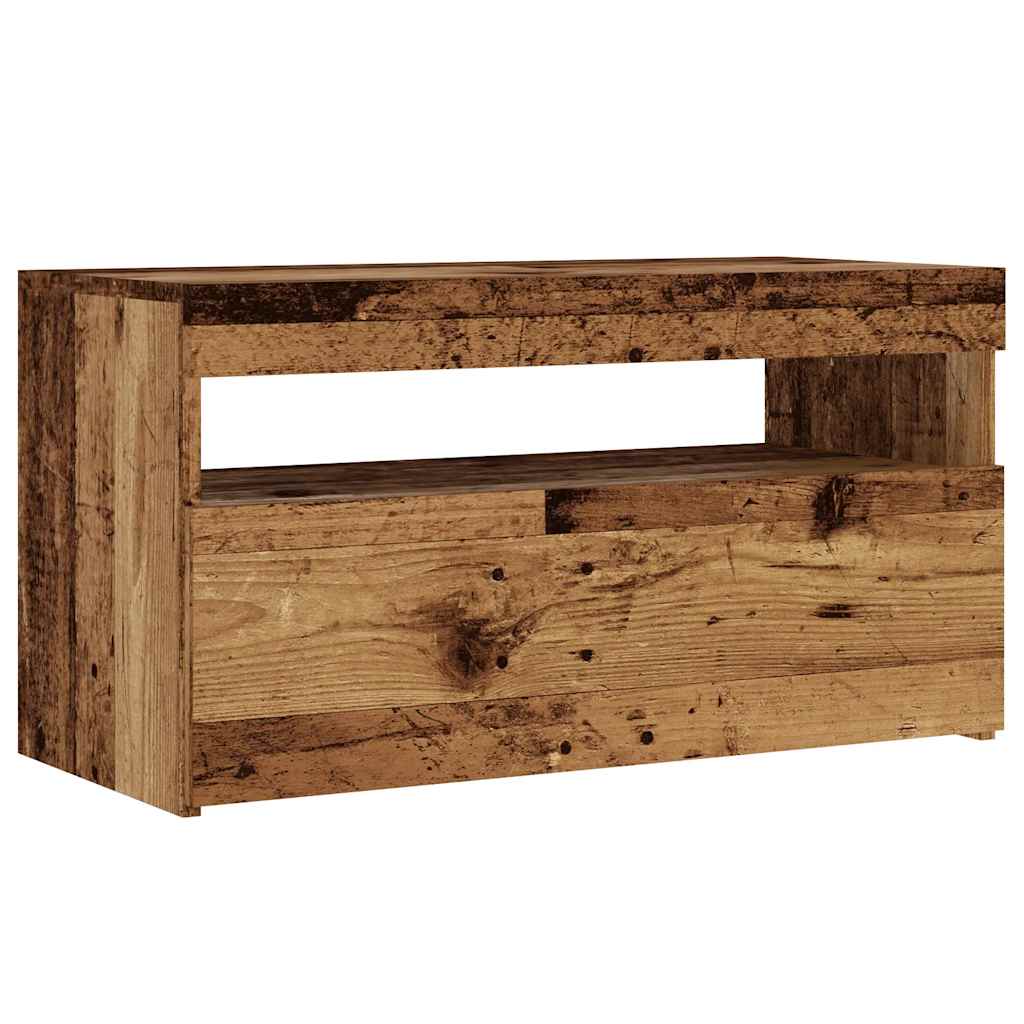 TV Cabinets with LED Lights 2 pcs Old Wood Engineered Wood