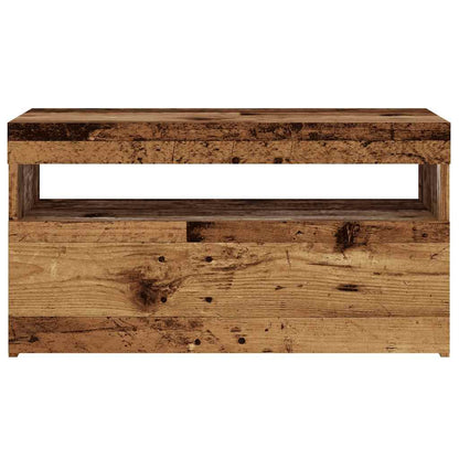 2 Piece TV Cabinet Set with LED Lights Old Wood Engineered Wood