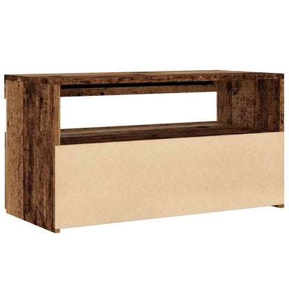 2 Piece TV Cabinet Set with LED Lights Old Wood Engineered Wood