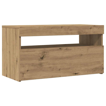 2 Piece TV Cabinet Set with LED Lights Artisan Oak Engineered Wood