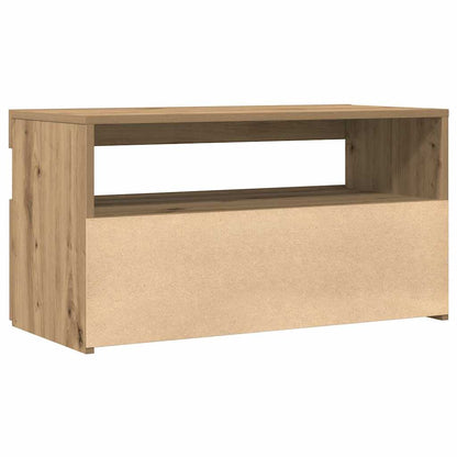 2 Piece TV Cabinet Set with LED Lights Artisan Oak Engineered Wood