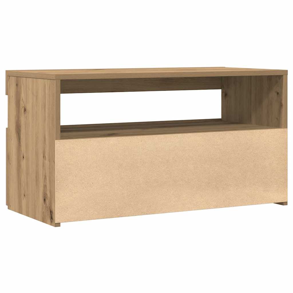 TV Cabinets with LED Lights 2 pcs Artisan Oak Engineered Wood