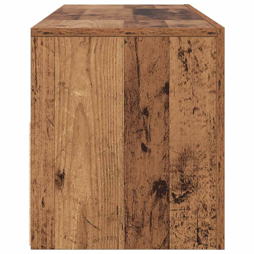 TV Cabinet with LED Lights Old Wood 120x35x40 cm Engineered Wood