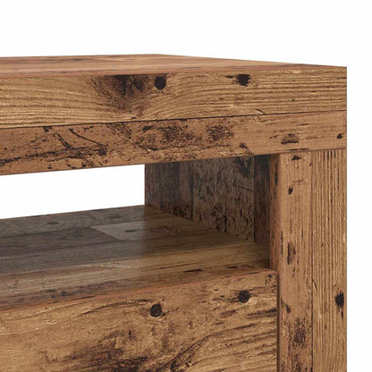 TV Cabinet with LED Lights Old Wood 120x35x40 cm Engineered Wood