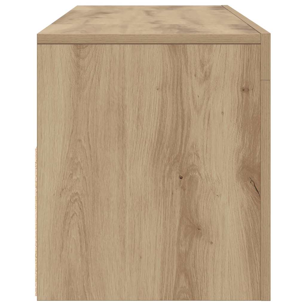 TV Cabinet with LED Lights Artisan Oak 120x35x40 cm Engineered Wood