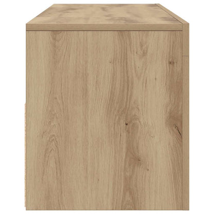 TV Cabinet with LED Lights Artisan Oak 120x35x40 cm Engineered Wood