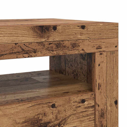 TV Cabinet with LED Lights Old Wood 90x35x40 cm Engineered Wood
