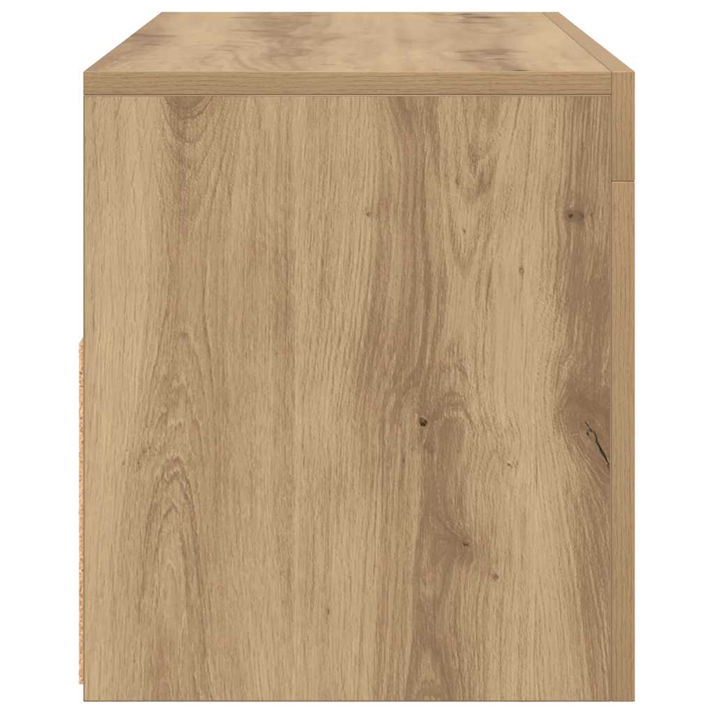 TV Cabinet with LED Lights Artisan Oak 90x35x40 cm Engineered Wood