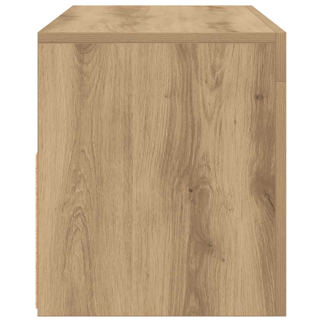 TV Cabinet with LED Lights Artisan Oak 90x35x40 cm Engineered Wood