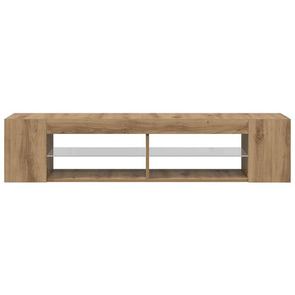 TV Cabinet with LED Lights Artisan Oak 135x39x30 cm Engineered Wood