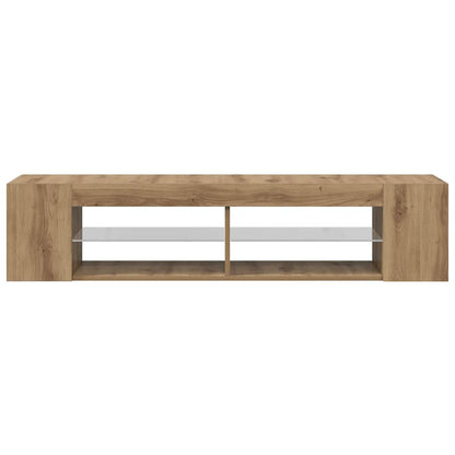 TV Cabinet with LED Lights Artisan Oak 135x39x30 cm Engineered Wood