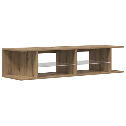 TV Cabinet with LED Lights Artisan Oak 135x39x30 cm Engineered Wood