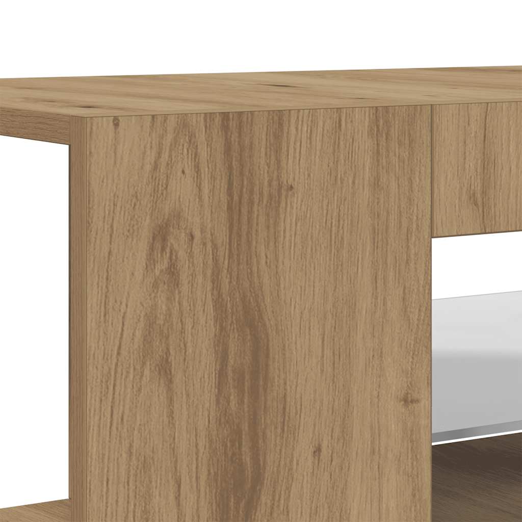 TV Cabinet with LED Lights Artisan Oak 135x39x30 cm Engineered Wood