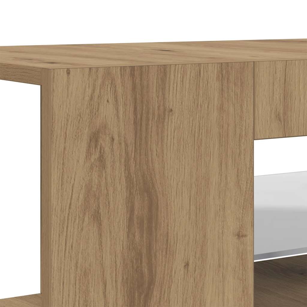 TV Cabinet with LED Lights Artisan Oak 135x39x30 cm Engineered Wood