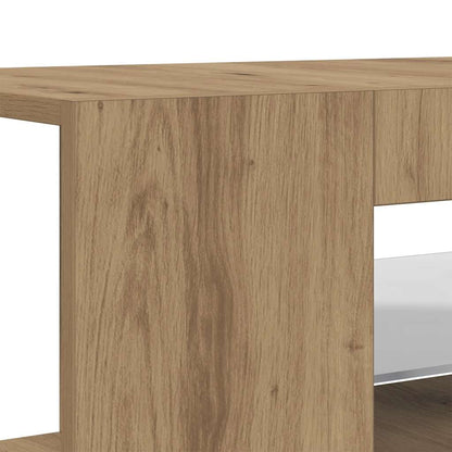 TV Cabinet with LED Lights Artisan Oak 135x39x30 cm Engineered Wood