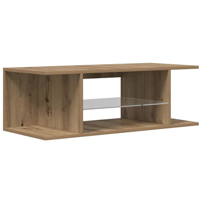 TV Cabinet with LED Lights Artisan Oak 90x39x30 cm Engineered Wood