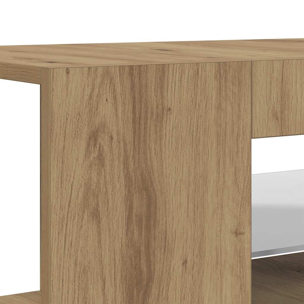 TV Cabinet with LED Lights Artisan Oak 90x39x30 cm Engineered Wood