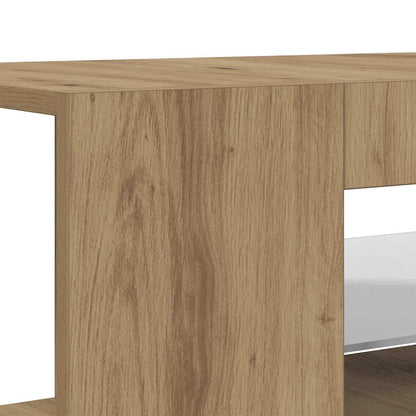 TV Cabinet with LED Lights Artisan Oak 90x39x30 cm Engineered Wood