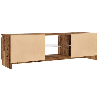 TV Cabinet with LED Lights Old Wood 120x30x36 cm Engineered Wood