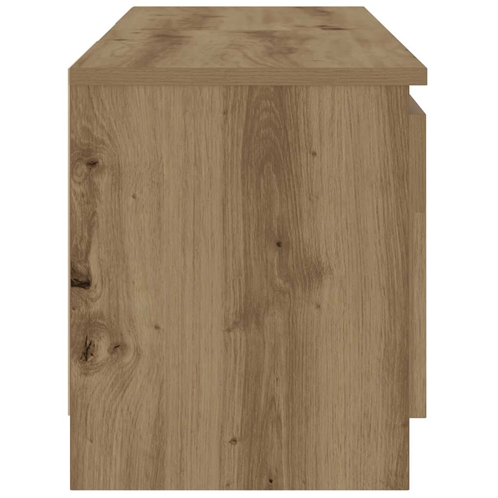 TV Cabinet with LED Lights Artisan Oak 120x30x36 cm Engineered Wood