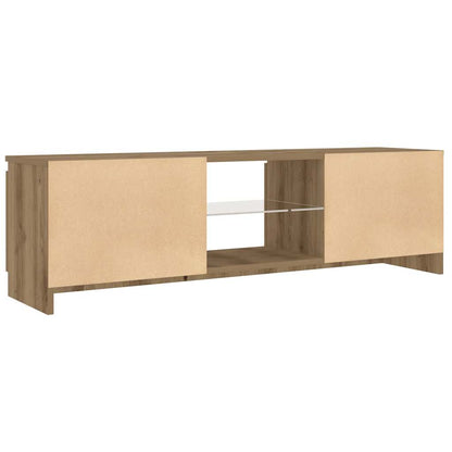 TV Cabinet with LED Lights Artisan Oak 120x30x36 cm Engineered Wood