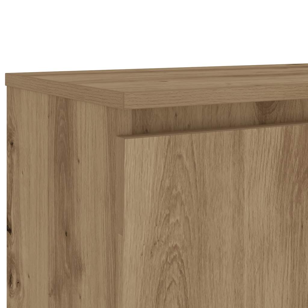 TV Cabinet with LED Lights Artisan Oak 120x30x36 cm Engineered Wood