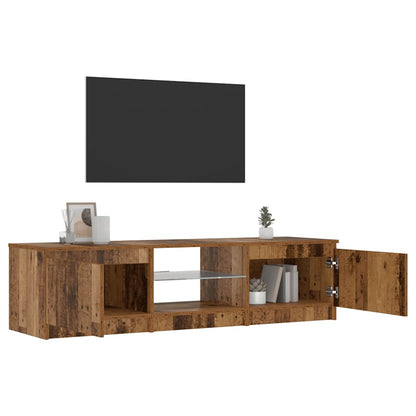 TV Cabinet with LED Lights Old Wood 140x40x36 cm Engineered Wood