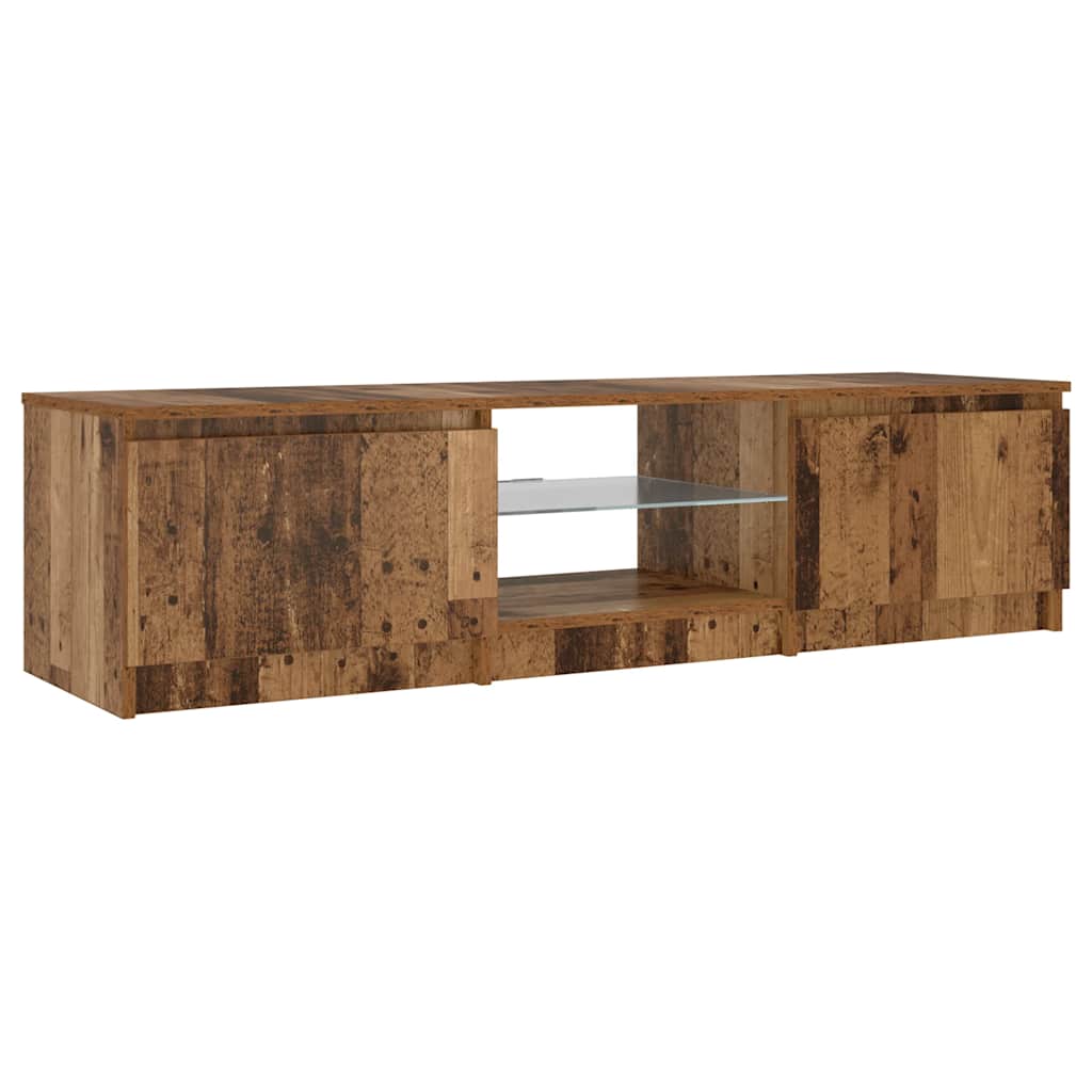 TV Cabinet with LED Lights Old Wood 140x40x36 cm Engineered Wood