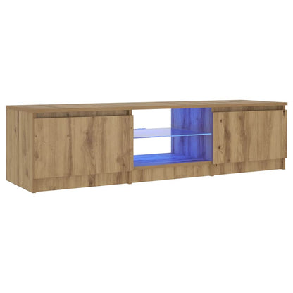 TV Cabinet with LED Lights Artisan Oak 140x40x36 cm Engineered Wood