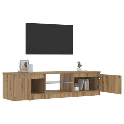 TV Cabinet with LED Lights Artisan Oak 140x40x36 cm Engineered Wood