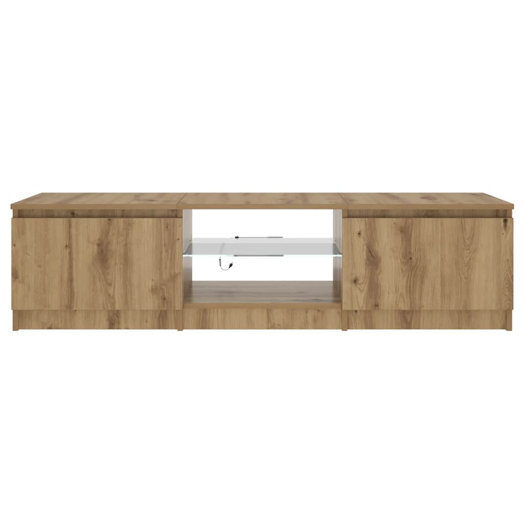 TV Cabinet with LED Lights Artisan Oak 140x40x36 cm Engineered Wood