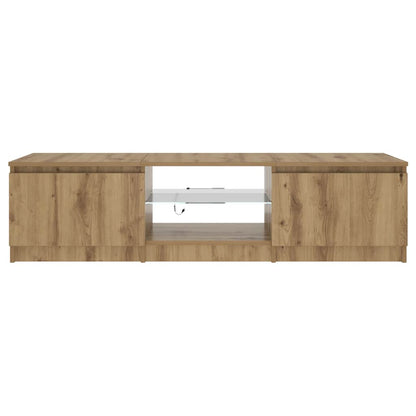 TV Cabinet with LED Lights Artisan Oak 140x40x36 cm Engineered Wood