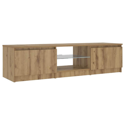 TV Cabinet with LED Lights Artisan Oak 140x40x36 cm Engineered Wood