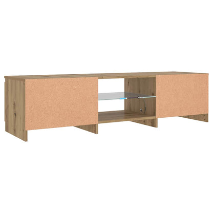 TV Cabinet with LED Lights Artisan Oak 140x40x36 cm Engineered Wood