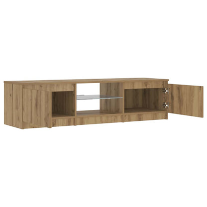 TV Cabinet with LED Lights Artisan Oak 140x40x36 cm Engineered Wood
