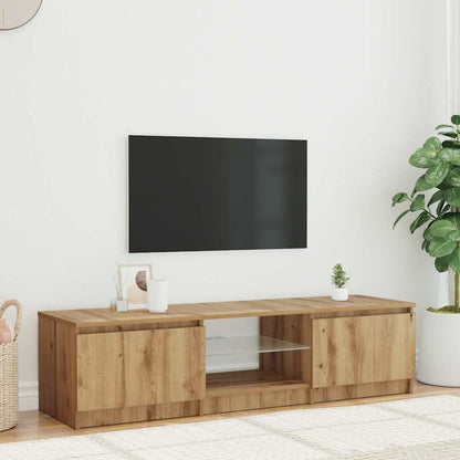 TV Cabinet with LED Lights Artisan Oak 140x40x36 cm Engineered Wood