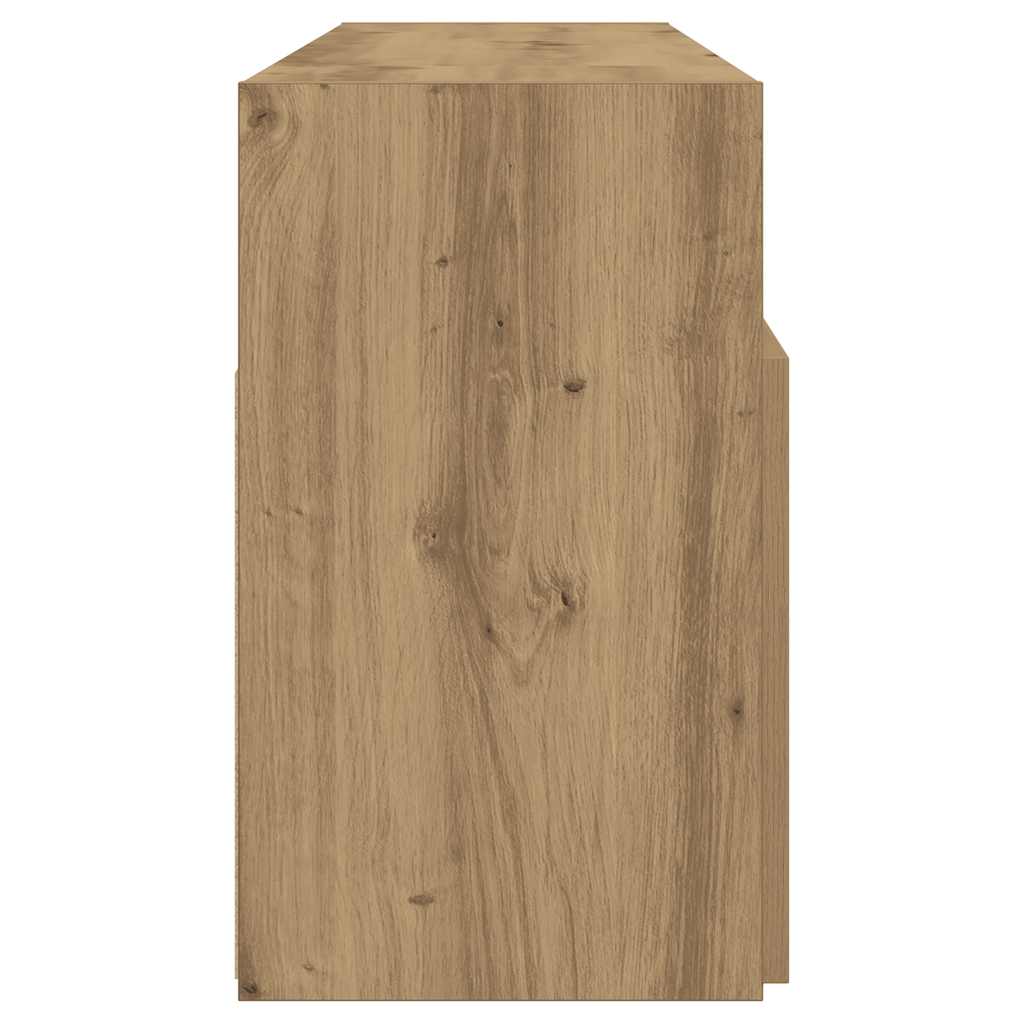 TV Cabinet with LED Lights Artisan Oak 120x30x50 cm Engineered Wood