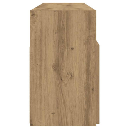 TV Cabinet with LED Lights Artisan Oak 120x30x50 cm Engineered Wood