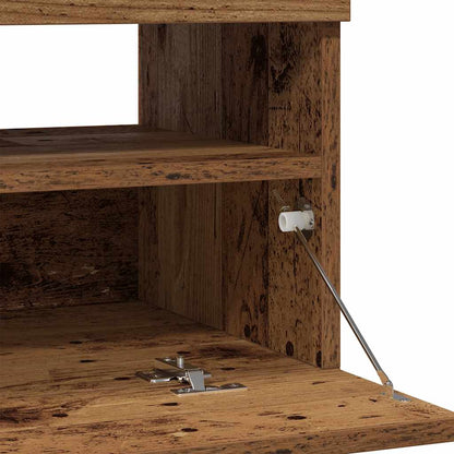 TV Cabinet with LED Lights Old Wood 100x35x40 cm Engineered Wood