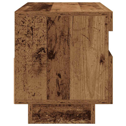 TV Cabinet with LED Lights Old Wood 80x35x40 cm Engineered Wood