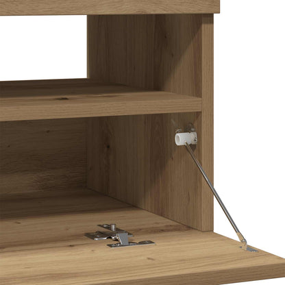 TV Cabinet with LED Lights Artisian Oak 80x35x40 cm Engineered Wood
